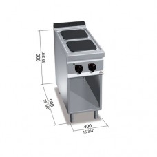 Elektriskā plīts 7 kW 400×900 mm